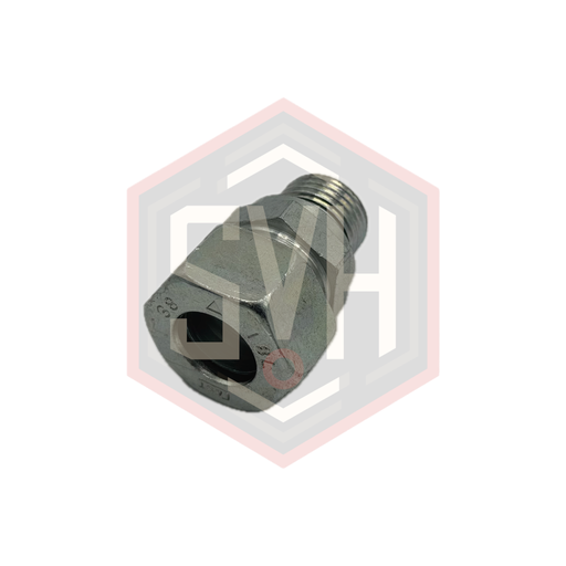 [100509]  MALE STUD COUPLING WITH ELASTOMER SEAL 18L - 1/2 BSPP - DIN 2353 